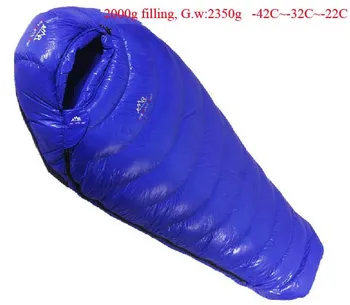 Gåsedun 2000g Påfyldning-42C~-22C! Ultra-lys ned offentlig goose ned offentlig voksen åndbar fortykkelse sovepose