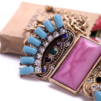 Gældende Europæiske Mode Smykker Bred Kæde Guld Legering Farve Kvindelige Charme Pink Stor Perle Armbånd