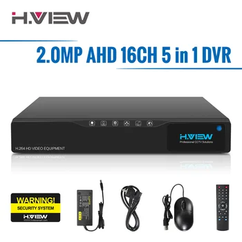 H. Udsigt 16ch NVR Video Overvågning, Video-Optager CCTV DVR for Home Security Support 2 x 4 TB SATA HDD 1080P Video Output H. 264