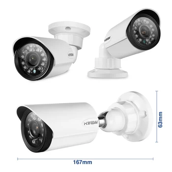 H. Udsigt 4CH CCTV-System 720P 8CH CCTV DVR System til Overvågning 4STK 720P 1.0 MP IR Udendørs overvågningskamera 1200 TVL CCTV Kamera