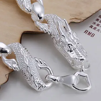 H036 925 sølv smykker forgyldt Armbånd Mode Smykker Armbånd Stor Hvid Drage Armbånd apua jhba