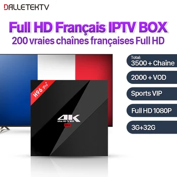 H96 Pro Plus fransk IPTV Boks Android 7.1 Fuld HD med 3500+Live SUBTV Kode IPTV Abonnement fransk Canada IP-TV og HD-Kanaler