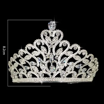 Hadiyana Luksus Funklende ZIRKONIA Krystal Stor Bridal Crown-Hår Tilbehør Tiaras Stor Diadem Kroner til Kvinder, Piger Bryllup BC3677
