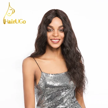 HairUGo Brazilian Hår Pre-farvet Hår med Lukning Krop Bølge Human Hair 3 Bundter Med Lukning Natur Sort Farve