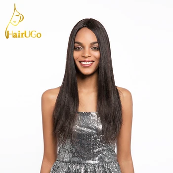 HairUGo Hår menneskehår Brasilianske Lige Bundter Med Lukning Hair Extension 3 Bundter menneskehår Med Lukning#1b Farve