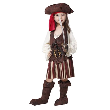 Halloween børn børn piger pirat kostume til cosplay luksus kostumer sæt pige halloween kostumer