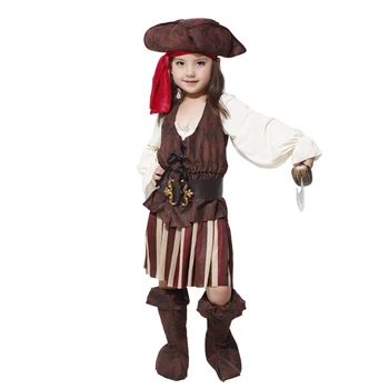 Halloween børn børn piger pirat kostume til cosplay luksus kostumer sæt pige halloween kostumer