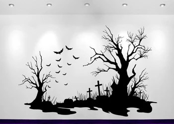 Halloween Kirkegård Scene Decal Hot Salg boligindretning Wall Sticker Sofa Baggrund Indretning Adesivo De Parede Decals Plakat LA511