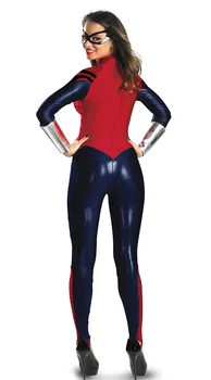 Halloween Kvinder Spiderman Trikot Kostume Superhelt Spider Woman Cosplay Superwomen Fancy Kjole Outfits Jumpsuits