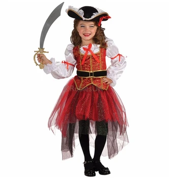 Halloween Piger Udføre kostumer, søde og sjove små piger klædt ud som pirater, Halloween kostumer,children ' s Halloween Gave