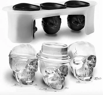 Halloween silikone is skimmel 3D-tegnefilm kreative 6x5cm Skull hoved Spøgelser Ice Tray DIY