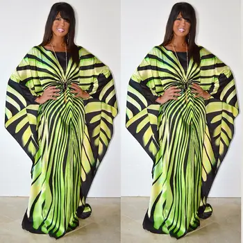 H&U-Afrikansk Kjole til kvinder 2018 mode zebra Stribe print Kjole plus size gratis størrelsen maxi Kjole lang Robe Africaine vetsido
