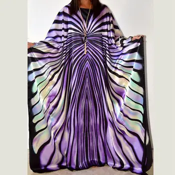 H&U-Afrikansk Kjole til kvinder 2018 mode zebra Stribe print Kjole plus size gratis størrelsen maxi Kjole lang Robe Africaine vetsido