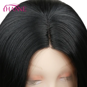 HANNE Syntetiske Lace front Wig Med Kamme Black/Shadow Grey varmeandig glat Hår, Kort Bob Afrikanske Amerikanske Kvinder Parykker