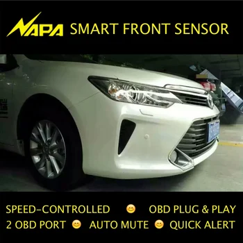 Hastigheden er kontrolleret Foran Parkering Sensor OBD-Plug & Play-Ingen Ledning Skæres, Smart Alarm, Automatisk Mute-4 Sensorer Høj Kvalitet