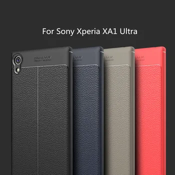 HATOLY For Capa Sony Xperia XA1 Ultra Tilfælde Blød Litchi TPU etui Til Sony Xperia XA1 Ultra Cover Til Sony XA1 Ultra G3221 G3223{