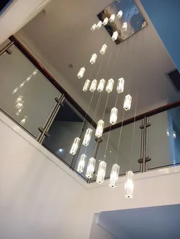 Havepasning 20-25 stk G4 led glans Moderne Led-belysning med lang vedhæng lys spiral trappe hængende lamper Stor krystal pendel