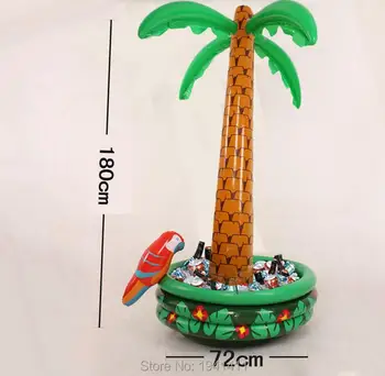 Hawaii-Serien 180 cm Store Oppustelige Coconut palm Tree Drikkevarer Køligere Ice Bucket For Sandbeach Party Dekorationer Leverer legetøj