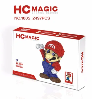 HC Magiske Klodser Tegnefilm Bygning Toy Stor størrelse Mario Spil Model Auktion Tal DIY Micro Mursten Brinquedo Legetøj til Børn Gave
