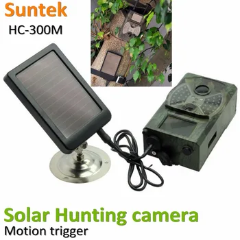 HC300M Night Vision Jagt Vildt Kamera, MMS, GPRS Med solfanger Strøm lader Foto-Fælder Solar power pack vilde kamera CE-ROHS