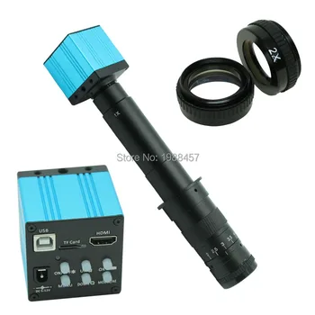 HD 14MP HDMI USB Digital Industrien Video Inspektion Mikroskop-Kamera, der er Indstillet TF Kort Video Recorder+28X-600X C-MOUNT-Zoom Linse