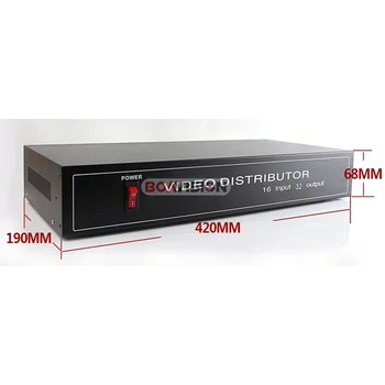 HD-Video Splitter/Distributør 16 Point 32 Output,Støtte 720P/1080P AHD,HDCVI,HDTVI Kamera BNC-i&ud af, Afstand Max 300-600M