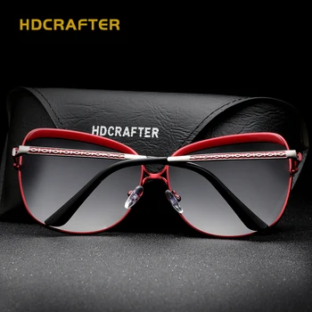 HDCRAFTER Luksus Solbriller Kvinder 2017 Helt Store Designer solbriller Kvindelige Retro Polaroid Briller Kvinder UV400 oculos de sol