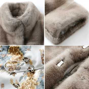 HDHOHP 2017 Ny Naturlige Mink Pelse For Kvinder Outwear Park Med Pels For Kvindelige Varm Vest Vinter Real Mink Fur Jakker
