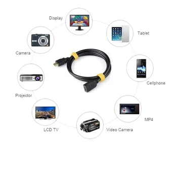 HDMI forlængerkabel mandlige og kvindelige 30 CM/50 CM/1M/2M/3M HDMI 4K 3D-1.4 v HDMI Udvidet Kabel til HD-TV LCD-værdiboks til Bærbar Projektor PS3