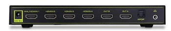 HDMI-V1.4a HDMI Matrix 4X2 (4 til 2) Skifte Switcher Splitter Forstærker med Fjernbetjening Understøtter ARC Hovedtelefon TOSLINK 4KX2K