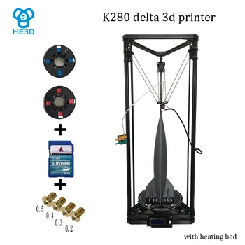 HE3D K280 Kossel delta 3D-printer,DC 24V400w magt, stor udskrivning størrelse , høj hastighed,auto-niveau, varme seng,understøtter multi-materiale