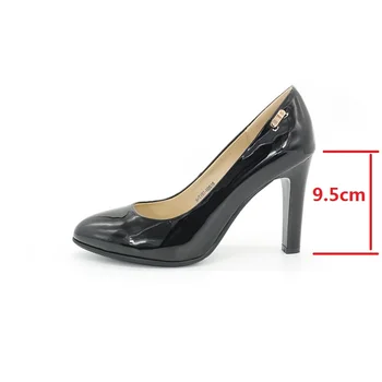 Hellenia Fuld Sæson Daglige Kvinde Sko Microfibe Pumper 6,5 CM Høje hæle Kvindelige Kontor sko sort størrelse 36-40 Damer Party sko