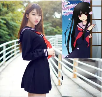 Helvede pige Uniform high school Cosplay Sejlere, der passer Japanese Navy seals, uniformer Girl School uniform fra Anime for piger