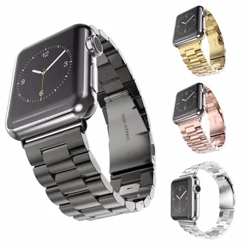 HENGRC Rustfrit Stål Watchbands For Apple urrem Link Armbånd 38mm 42mm Smart Ur Metal Band For Iatch Tilbehør