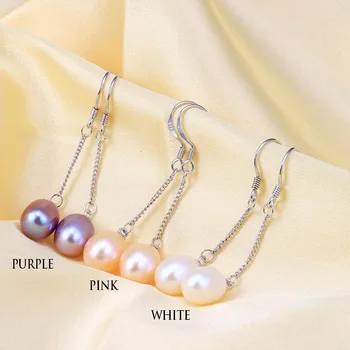HENGSHENG ægte perle øreringe bedste kvalitet lange øreringe fashion perle fine smykker dingle øreringe