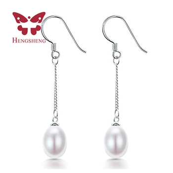 HENGSHENG ægte perle øreringe bedste kvalitet lange øreringe fashion perle fine smykker dingle øreringe