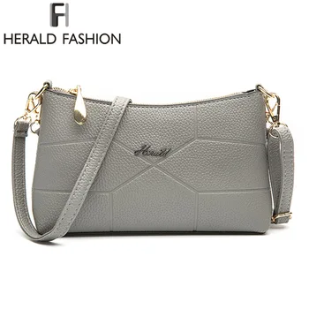 Herald Fashion Brand Nye Kvinder skuldertaske Casual PU Læder Messenger Bag Berømte Designer Crossbody Taske Til Damer Mode Taske