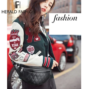 Herald Fashion Kvinder Læder Bælte I Taljen Bag Plaid Mønster Belt Pack Talje Taske Små Kvinder Taske, Rejsetaske Væskebæltet Bolsas