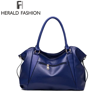 Herald modedesigner Kvinder Håndtaske Kvindelige PU Læder Tasker Håndtasker Damer Bærbare skuldertaske Kontor Damer Hobos Taske Totes