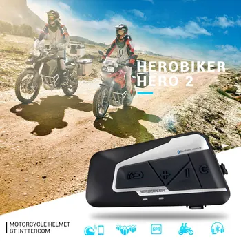 HEROBIKER 1200M Bluetooth-Samtaleanlæg Motorcykel Hjelm Samtaleanlæg Headset Vandtæt Trådløs Bluetooth-Moto Headset Samtaleanlæg