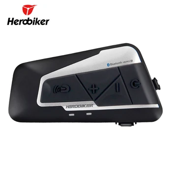HEROBIKER Motorcykel Hjelm Intercom Vandtæt Trådløs Bluetooth-Moto Headset Samtaleanlæg med FM Radio for 2 Forlystelser 1200M