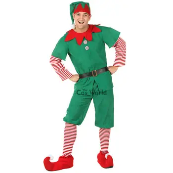Herre Drenge børn Børn Jul Kostumer, der Passer Xmas Gave Elf Toppe, Bukser Uniform Forældre-barn-Outfit Cosplay Kostumer Komplet Sæt