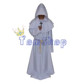 Herre Halloween Kostumer Voksen Gotiske Guiden Lyst Til Cosplay Kostume Europæiske Religiøse Præsten Kåbe Uniform Gratis Fragt