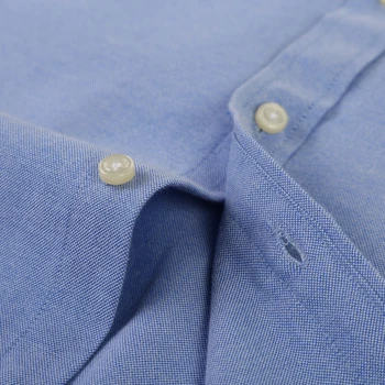 Herre Lange Ærmer Fast Oxford Skjorte med Venstre brystlomme Høj kvalitet Mandlige Smart Casual-Slim-fit-Toppe-Knap Ned-Shirts