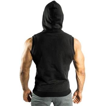 Herre Langærmede Trøjer Mode Hooded Sweatshirt Bodybuilding Mænd vest Tøj Sweatshirts Mænd Hooded Træningsdragt