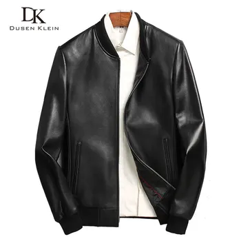 Herre læder jakke Mode 2017 Dusen Klein ægte læder frakker Slank/Casual Luxury mandlige læder tøj Fåreskind I6086