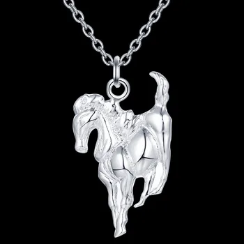 Hest skinnende heldig sølv forgyldt Halskæde Nye Salg sølv halskæder & vedhæng /UETARBIU LIIBMDHU