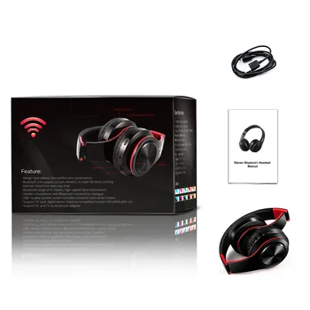 HIFI-stereo-hovedtelefoner til en bluetooth-hovedtelefon musik headset FM og understøtter SD-kort med mikrofon til mobile xiaomi iphone sumsamg tablet