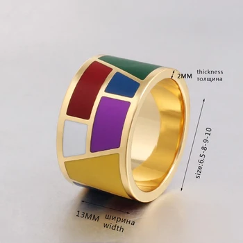 High-end Smykker Rustfrit Stål Ringe til Kvinder Mode, Smuk, Fyldt Emalje Ringe 1,3 cm Etniske Vintage Store Ringe