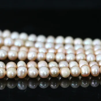 High grade orange naturlige perle nearround spacer 7-8mm løse perler kvinder bryllupper diy gaver smykker at gøre 15inch B1350